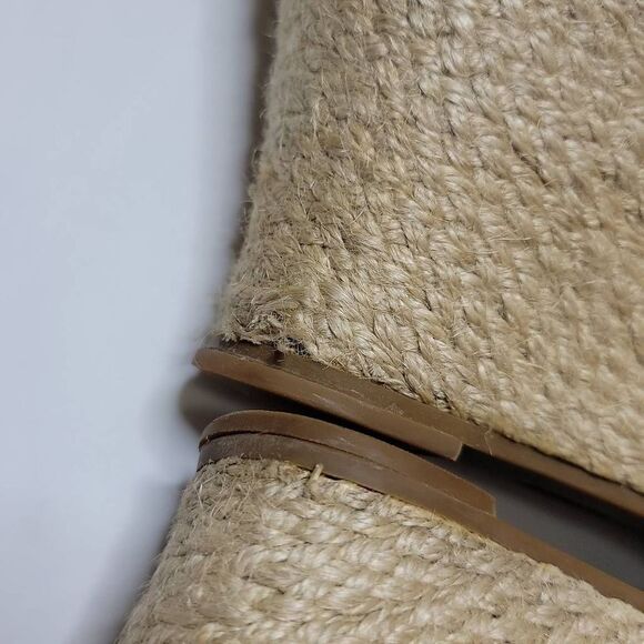 Sperry Top Sider Leather Wedges Eyelet Sisal Rope Slide On Sandals Tan Brown - Picture 12 of 16